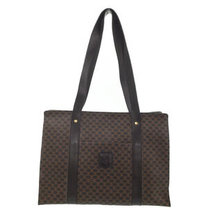 Celine Macadam Leather Shoulder Bag Brown